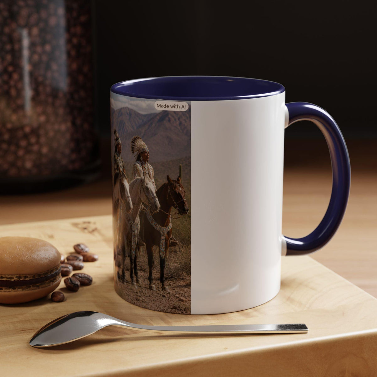 Native American Horse Riders Coffee Mug | Southwestern Desert Scene