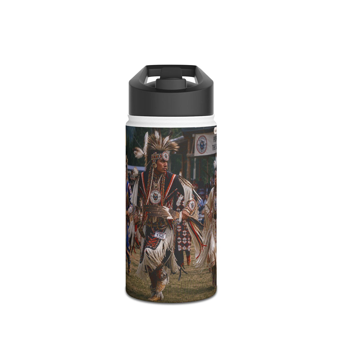 Powwow Dancer Stainless Steel Water Bottle | Native Regalia Travel Bottle