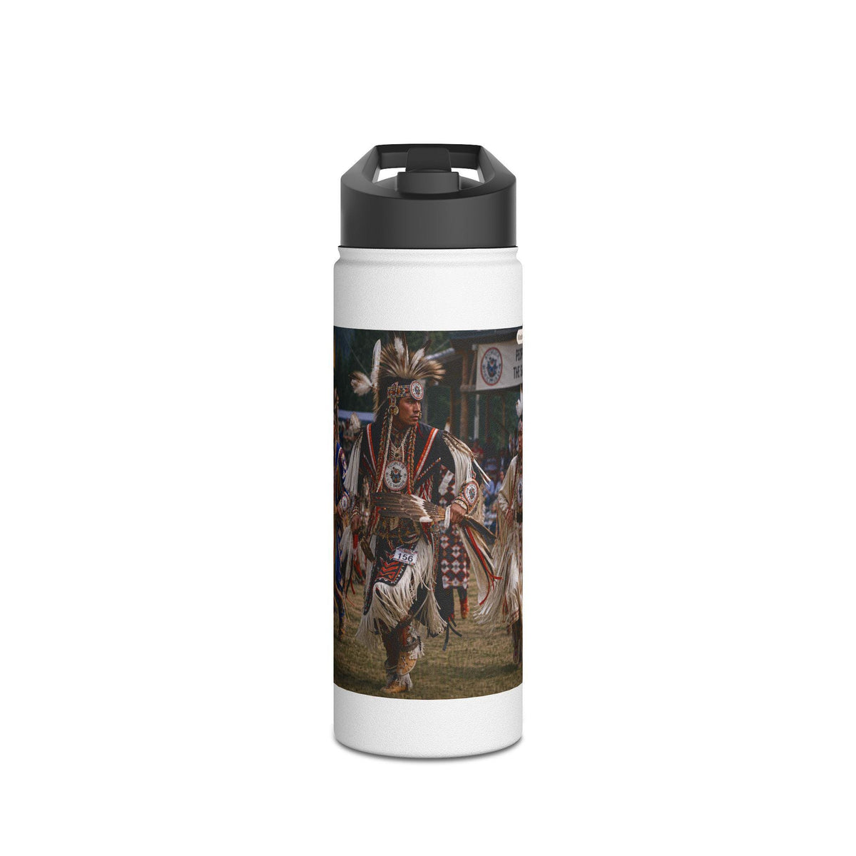 Powwow Dancer Stainless Steel Water Bottle | Native Regalia Travel Bottle