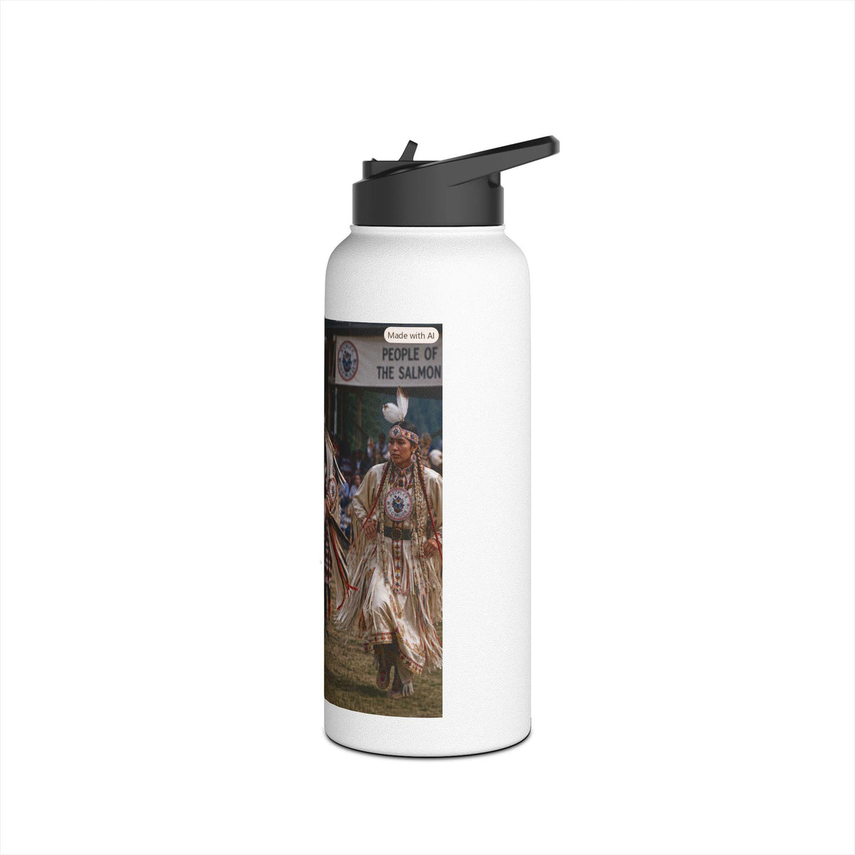 Powwow Dancer Stainless Steel Water Bottle | Native Regalia Travel Bottle