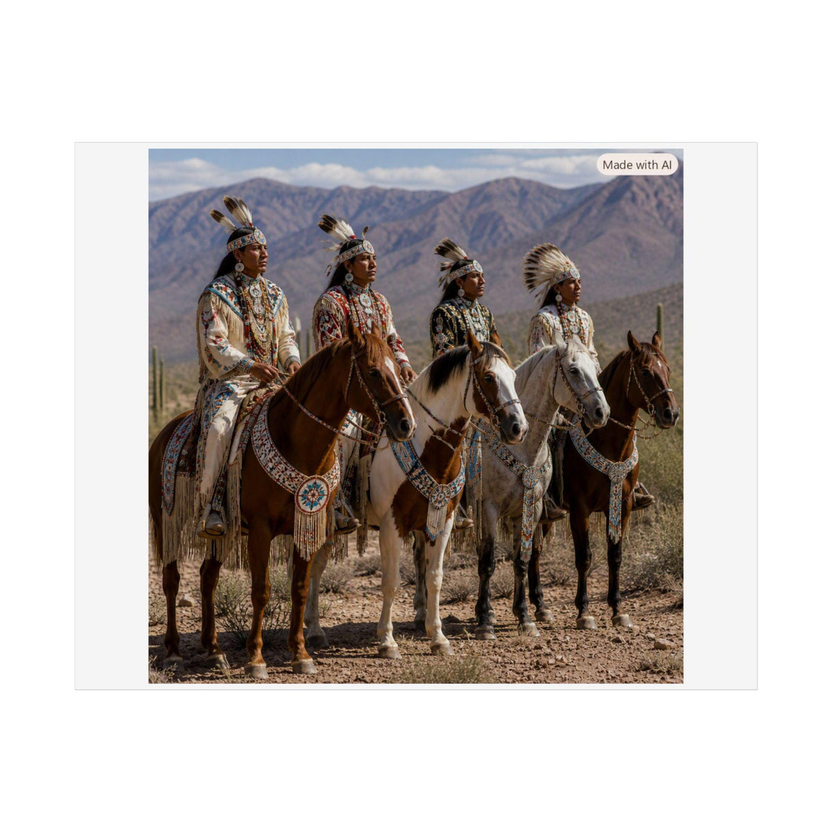 Native American Horse Riders Poster | Unframed Poster