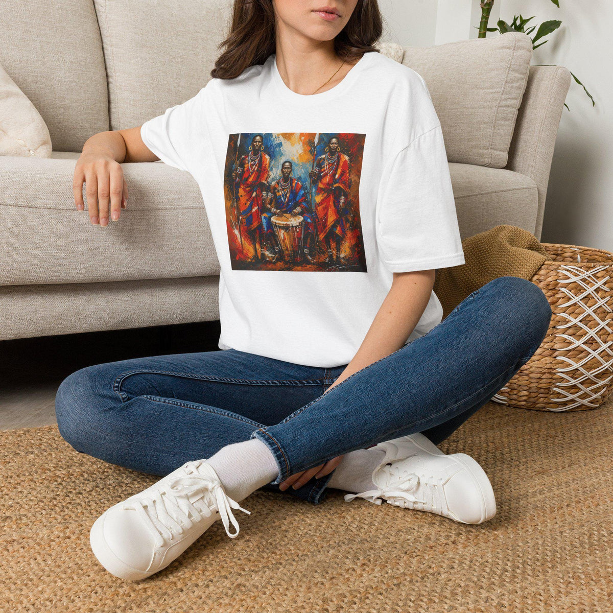 T-Shirt  Vibrant African Royalty Art Tee (Colorful Tribal Kings & Queen Illustration)