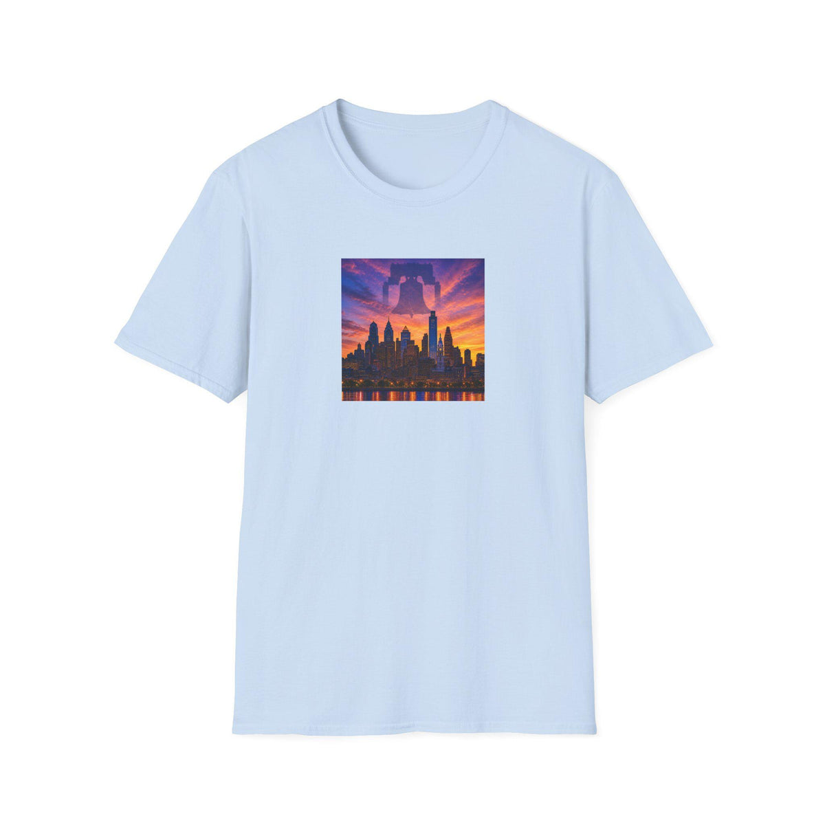 City Skyline Sunset T-Shirt  Vibrant Philadelphia Silhouette Tee