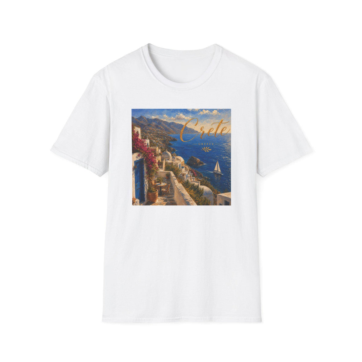 Crete Coastal Scene T-Shirt | Mediterranean Sailing Sea Landscape