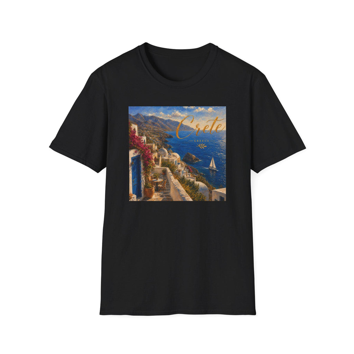 Crete Coastal Scene T-Shirt | Mediterranean Sailing Sea Landscape