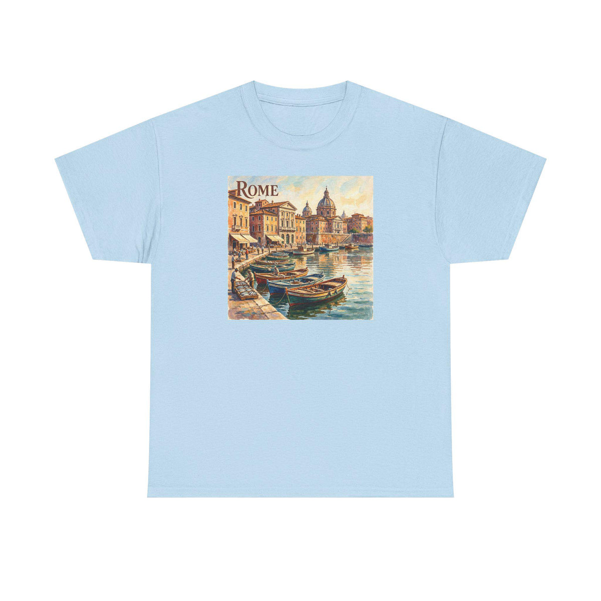 Vintage Rome Harbor Painting Tee | Italian Travel Souvenir Shirt