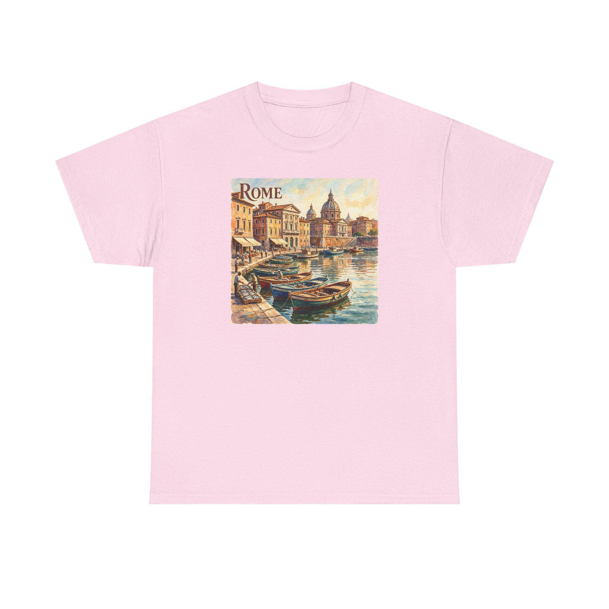 Vintage Rome Harbor Painting Tee | Italian Travel Souvenir Shirt