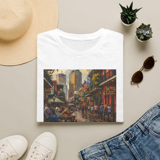 New Orleans Street Scene T-Shirt  Vintage Jazz Vibe Souvenir Tee