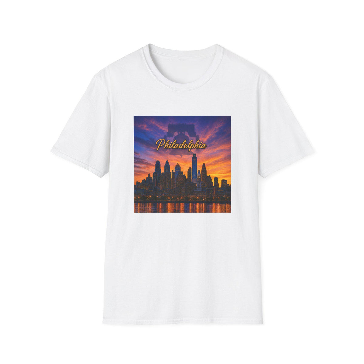 Philadelphia Skyline T-Shirt  Sunset Cityscape Tee