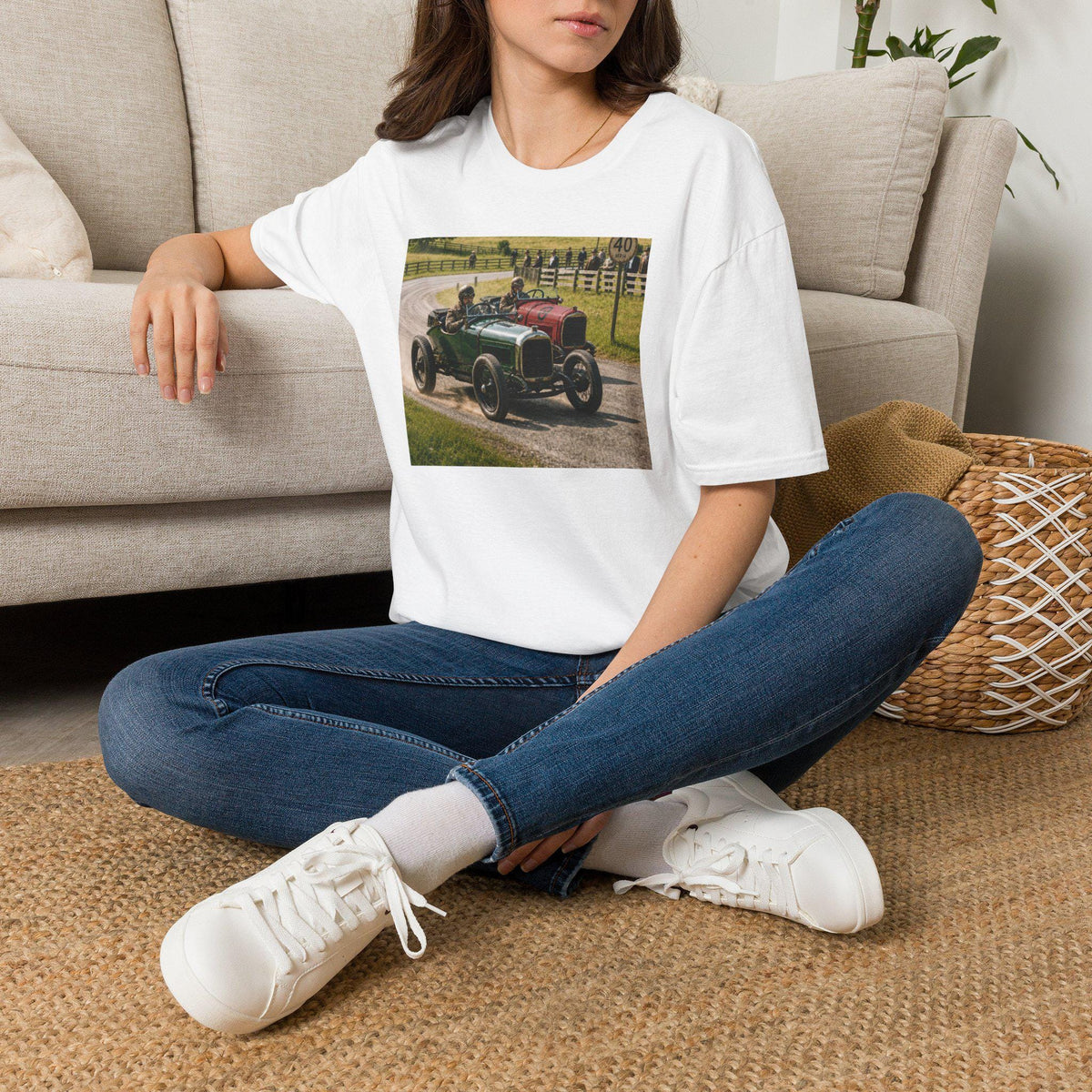 Vintage Racing Car T-Shirt | Classic Antique Auto Illustration