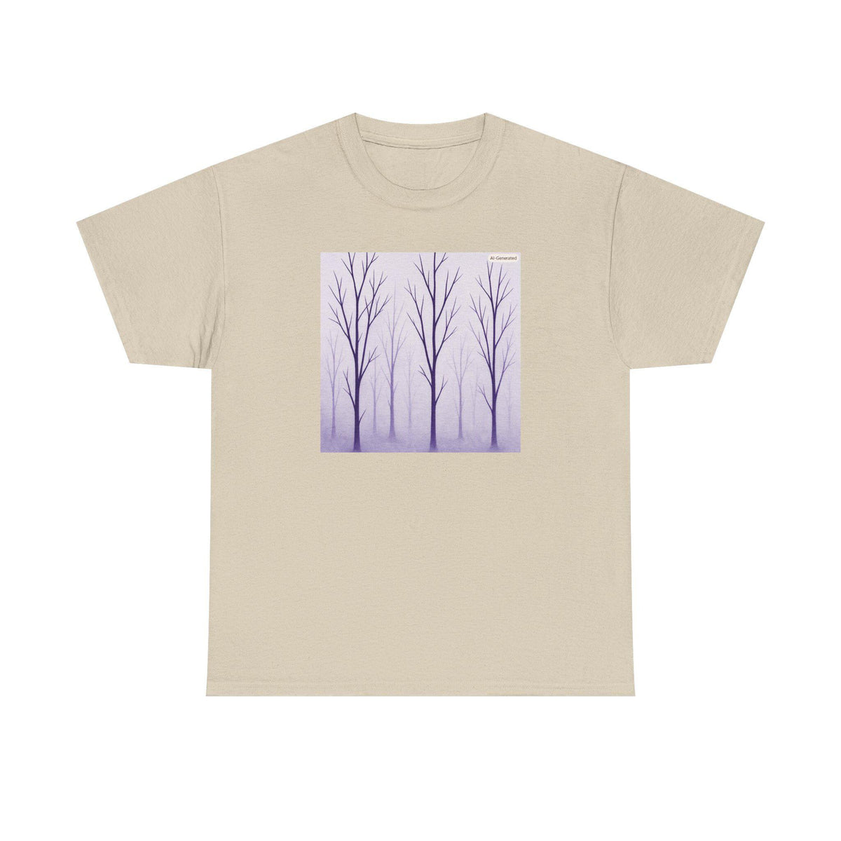 Minimal Purple Winter Trees Tee | Bare Branch Forest Shirt
