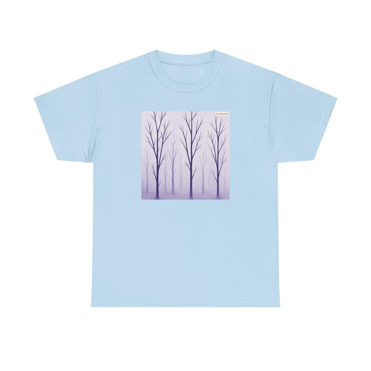 Minimal Purple Winter Trees Tee | Bare Branch Forest Shirt