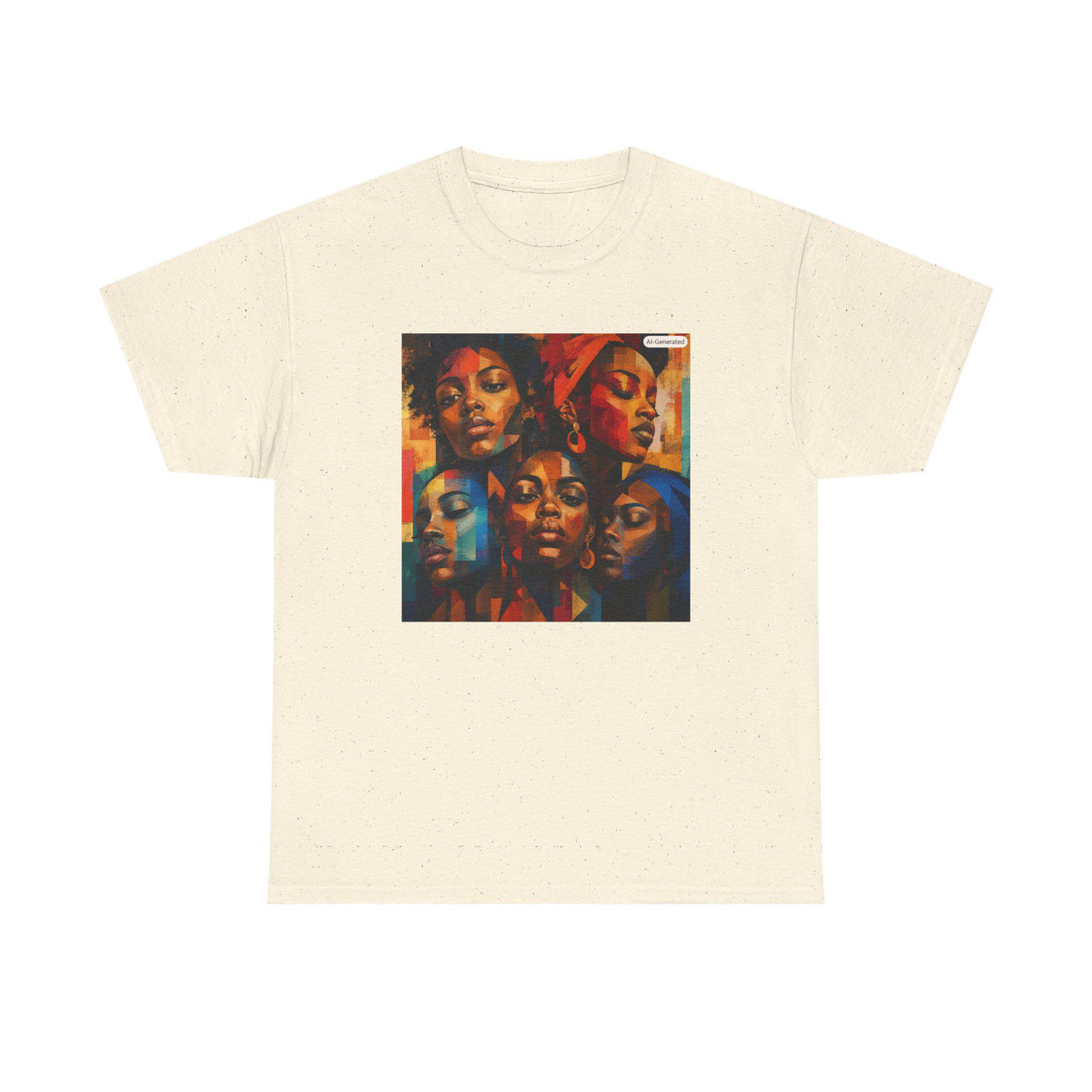 Abstract Afrocentric Faces Tee | Colorful Portrait Collage, Black Art