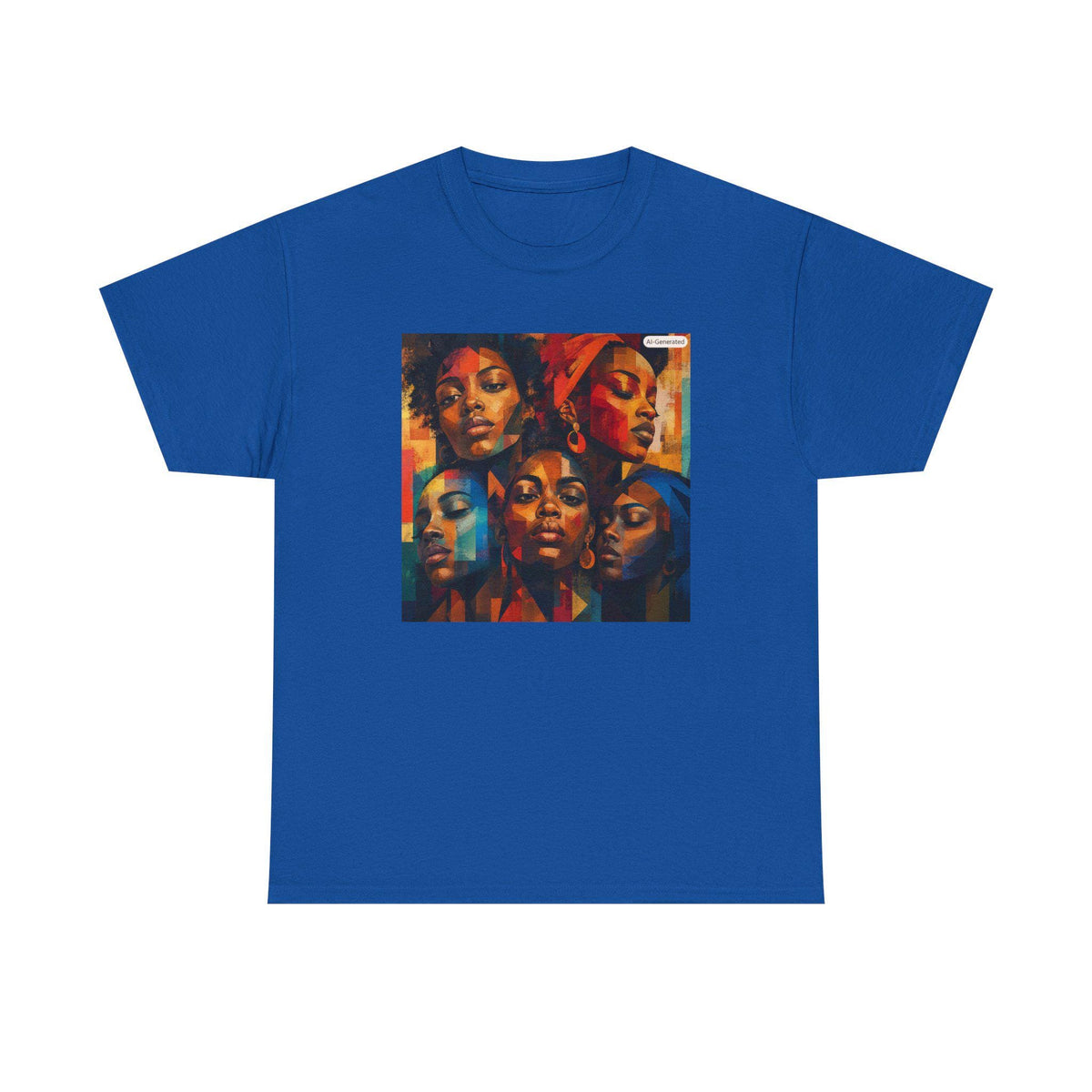 Abstract Afrocentric Faces Tee | Colorful Portrait Collage, Black Art