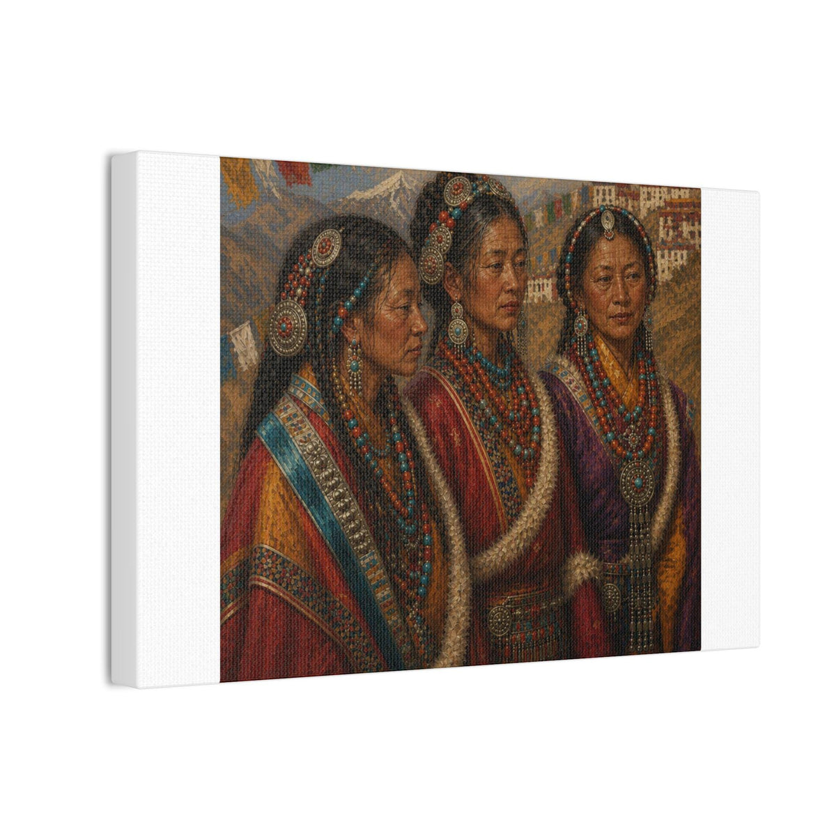 Tibetan Women Portrait Canvas Stretched | 0.75"