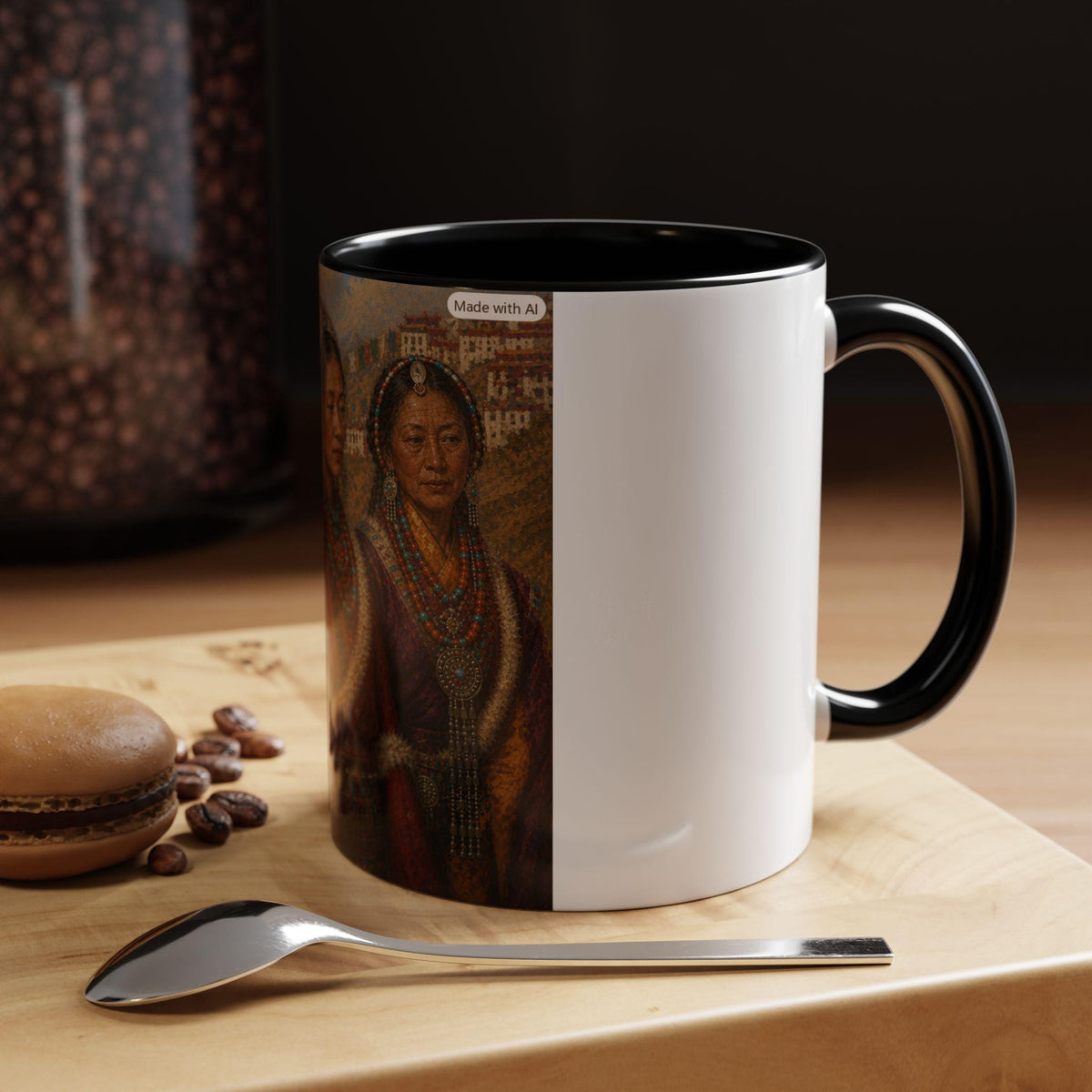 Traditional Tibetan Women Portrait Mug | Accent Coffee Mug