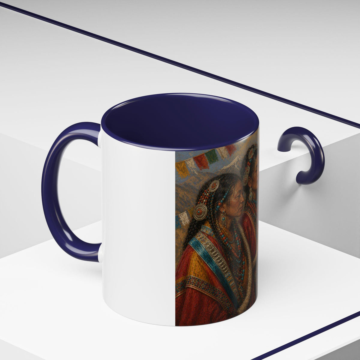 Traditional Tibetan Women Portrait Mug | Accent Coffee Mug