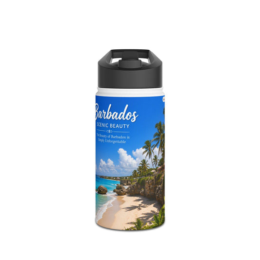 Barbados Scenic Beach Print Stainless Steel Water Bottle