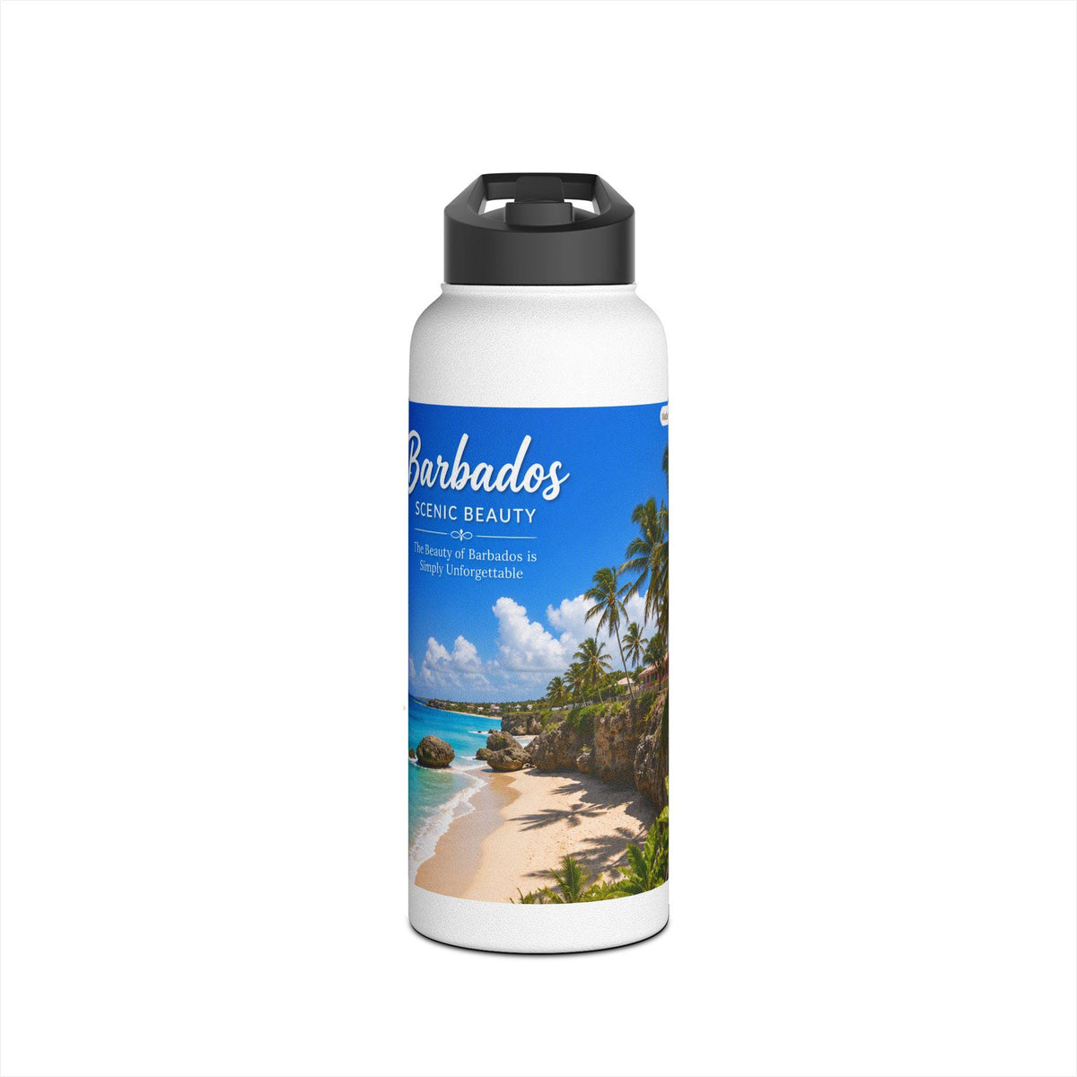 Barbados Scenic Beach Print Stainless Steel Water Bottle