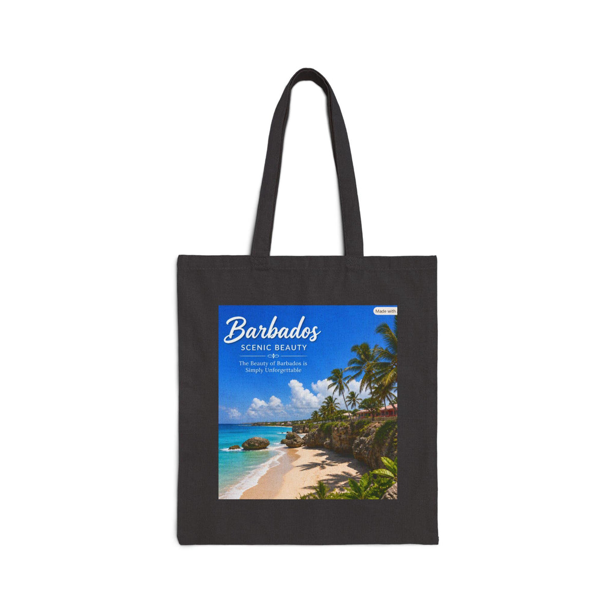 Barbados Beach Photo Tote Bag | Tropical Travel Sunset Canvas Tote
