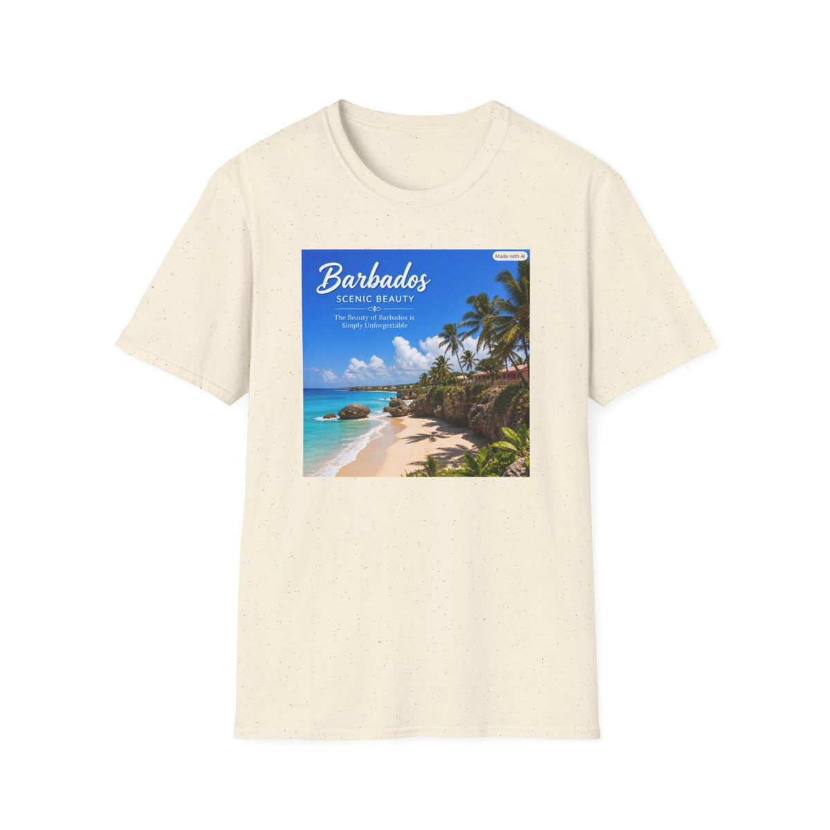 Barbados Scenic Beauty T-Shirt | Tropical Beach Palm Design