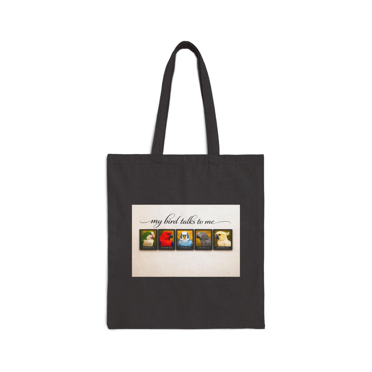 My Bird Talks To Me Tote Bag | Illustrated Birds Canvas Tote