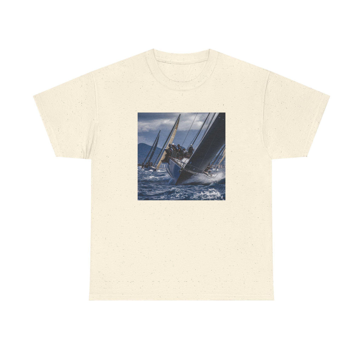 Sailboat Racing Graphic Tee | Nautical Regatta, Ocean Waves