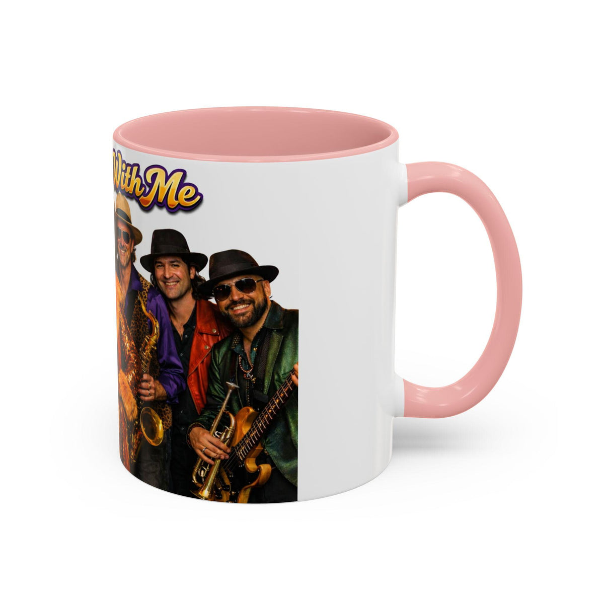 Come Funk With Me Mug | Funk Band Retro Design, Accent Black Handle