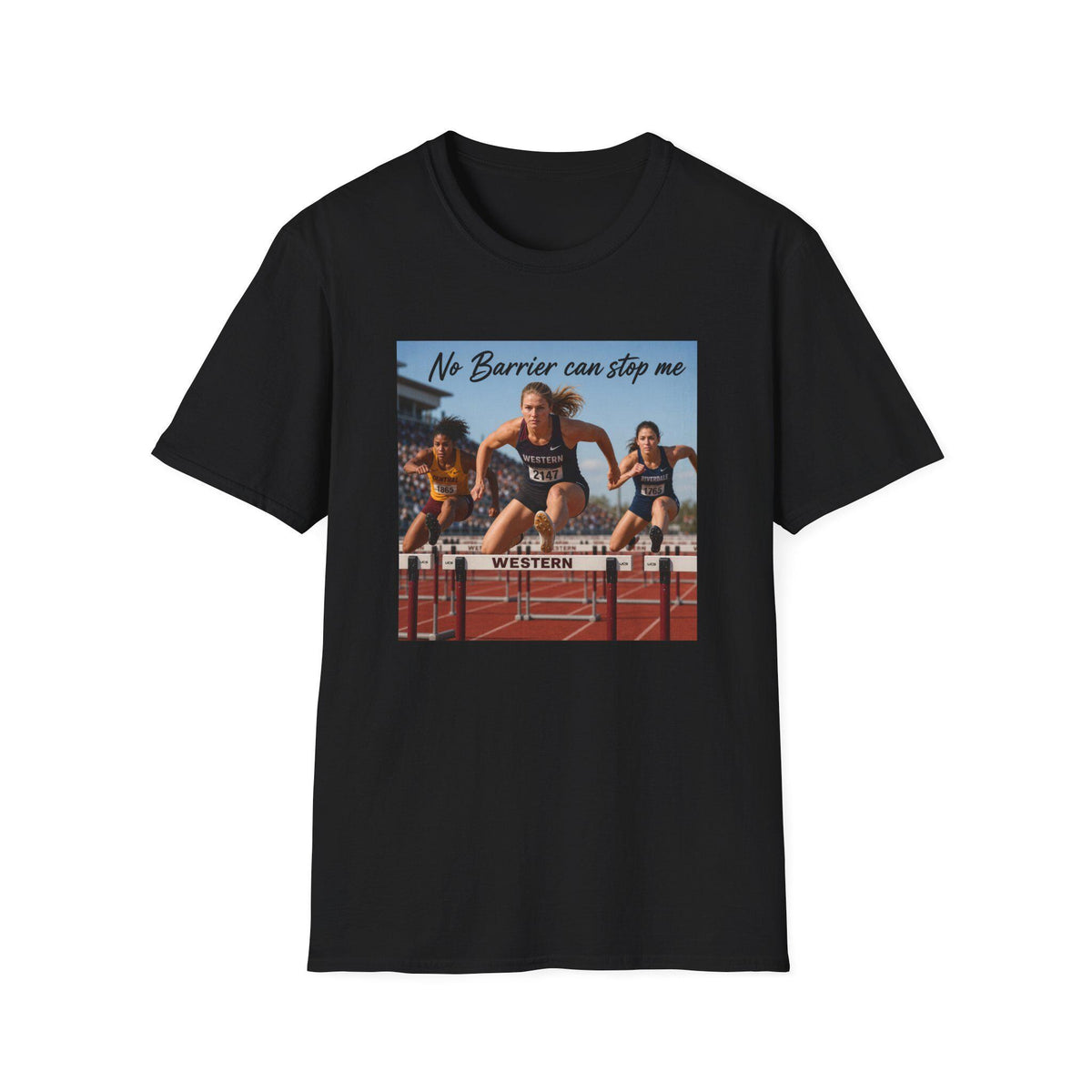 No Barrier Can Stop Me Track Hurdles T-Shirt | Hurdler Photo Athletic Tee
