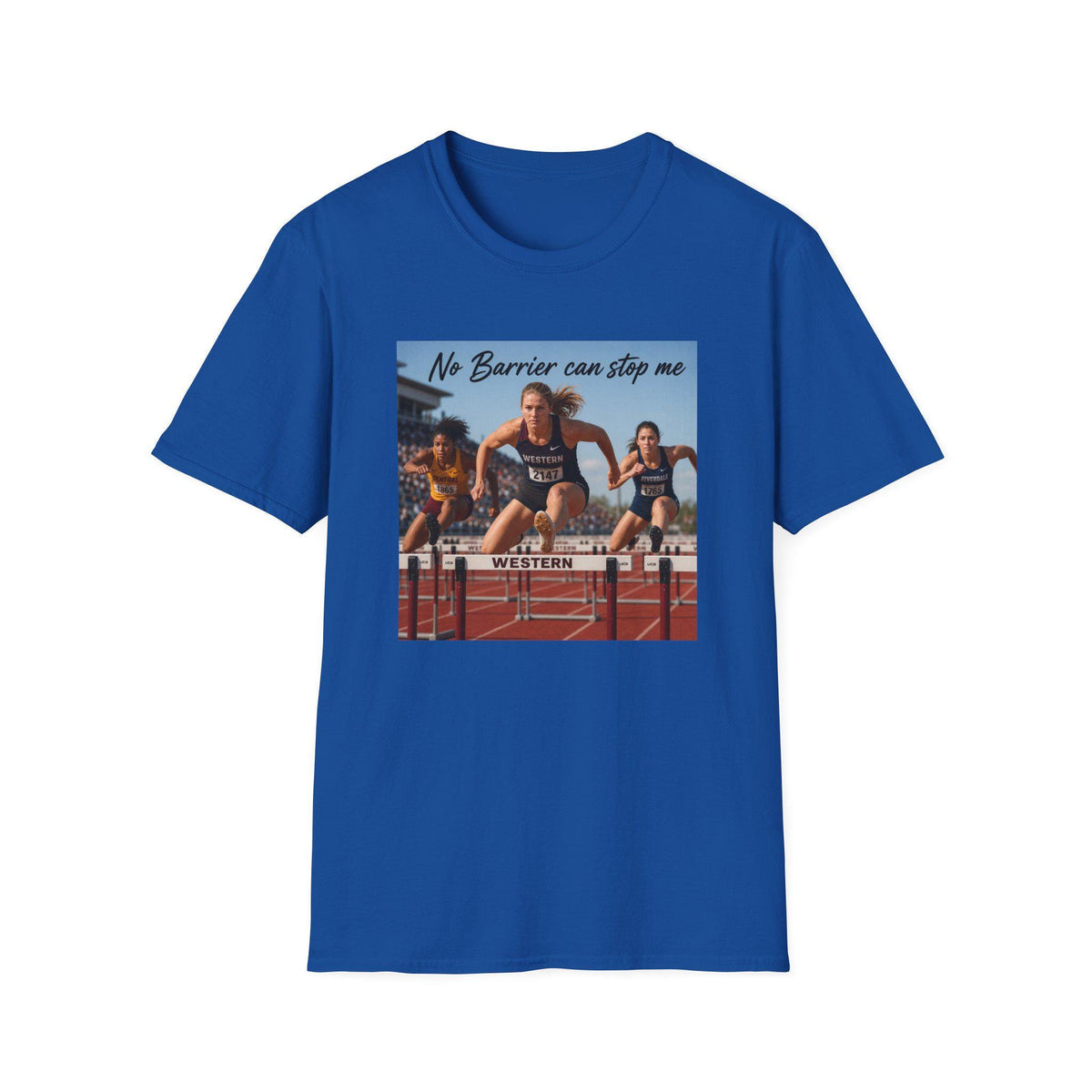 No Barrier Can Stop Me Track Hurdles T-Shirt | Hurdler Photo Athletic Tee