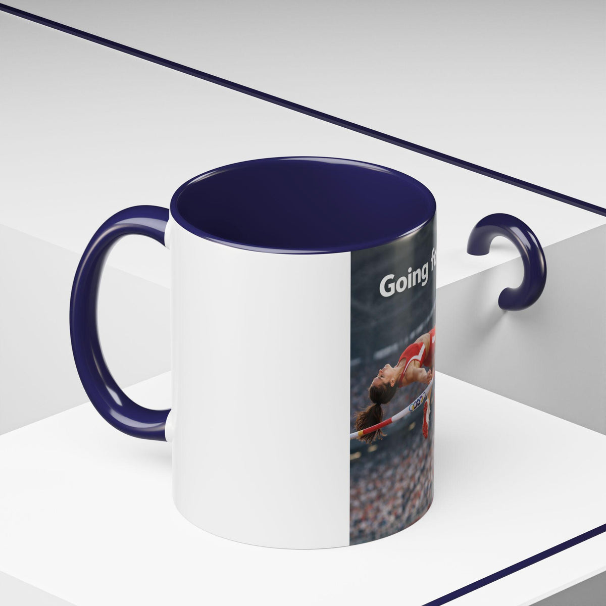 High Jump Athlete Going for It Mug | Accent Coffee Mug