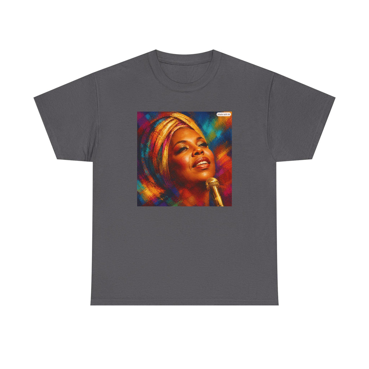Soulful Singer Portrait Tee | Colorful Music Artwork, Retro Vibes