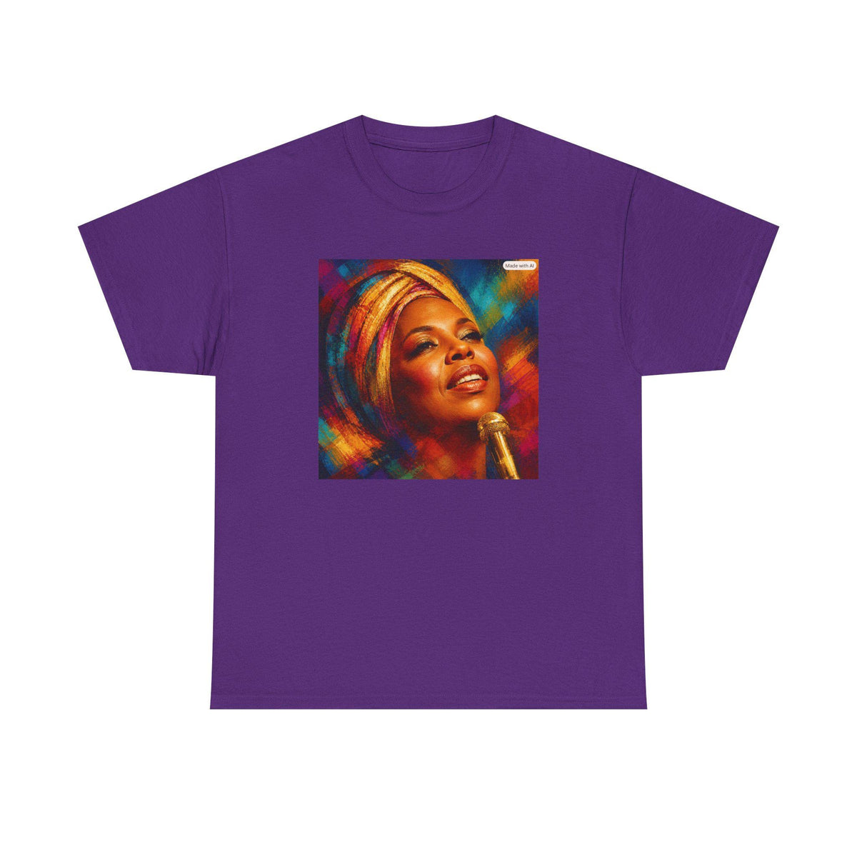 Soulful Singer Portrait Tee | Colorful Music Artwork, Retro Vibes