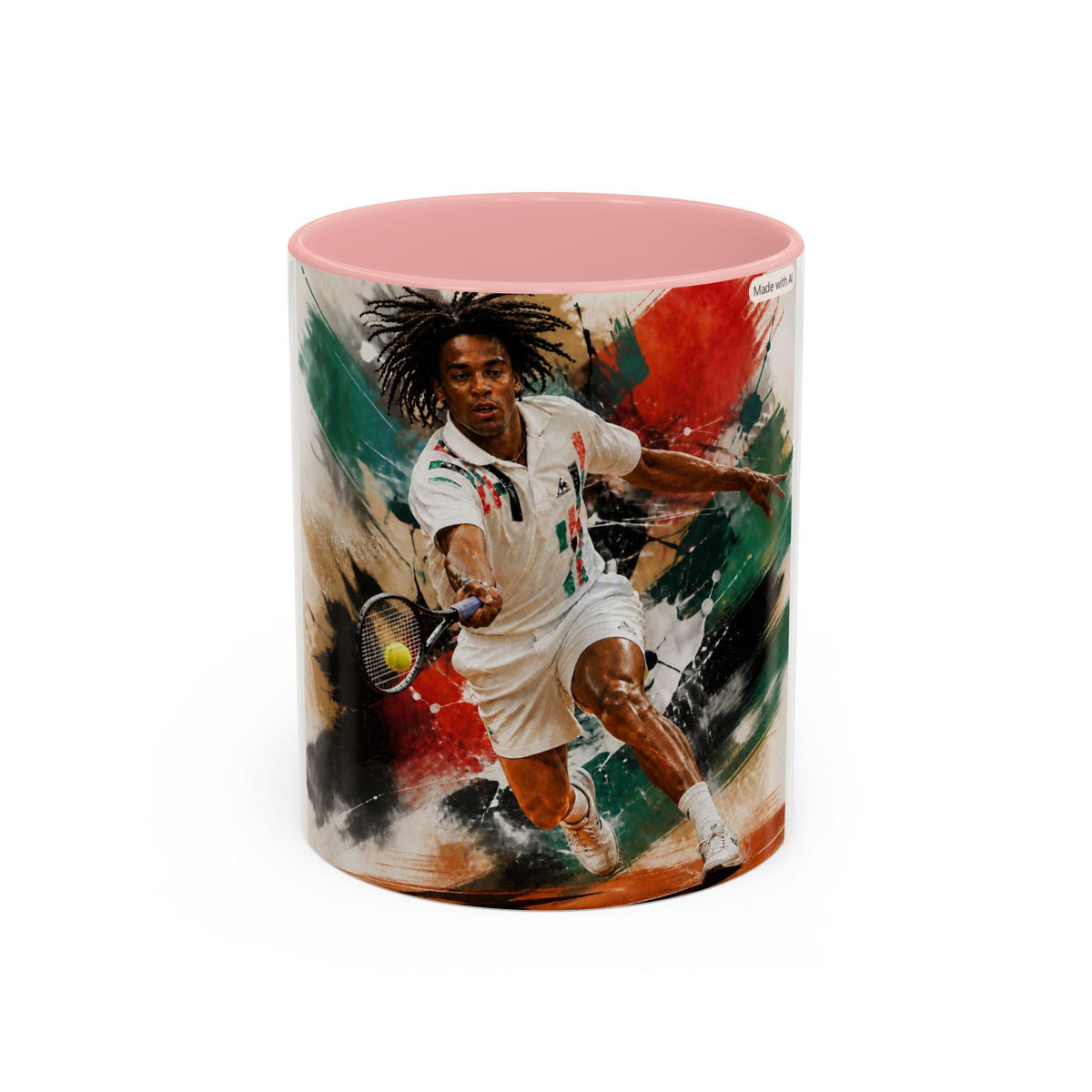 Dynamic Tennis Player Mug | Accent Coffee Mug 11oz 15oz