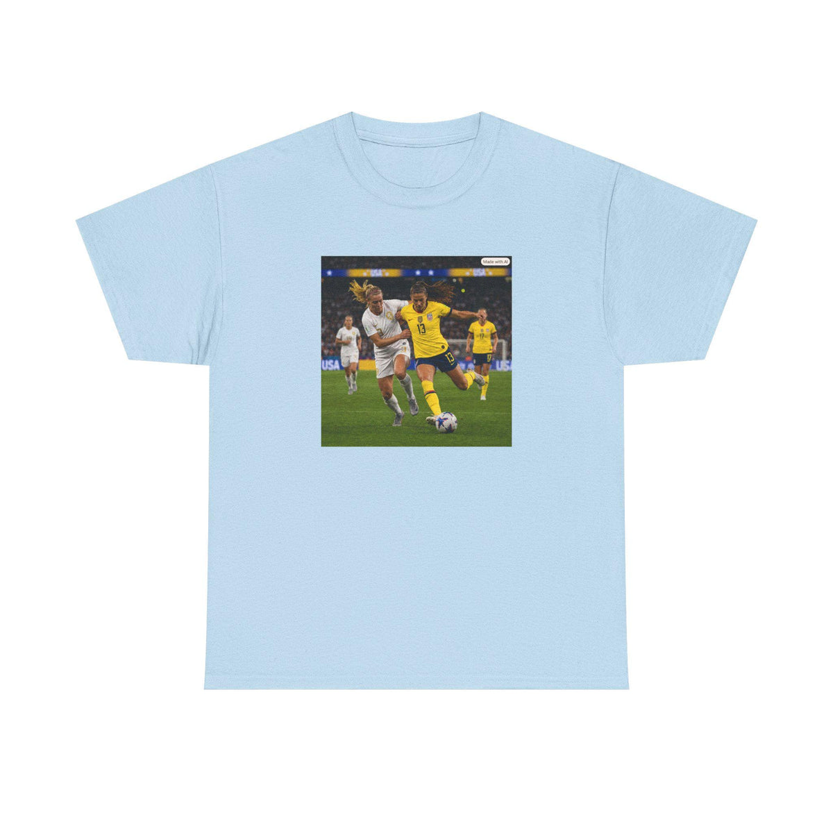 Womans Soccer Player Action Photo Tee | Football Match Photo T-Shirt