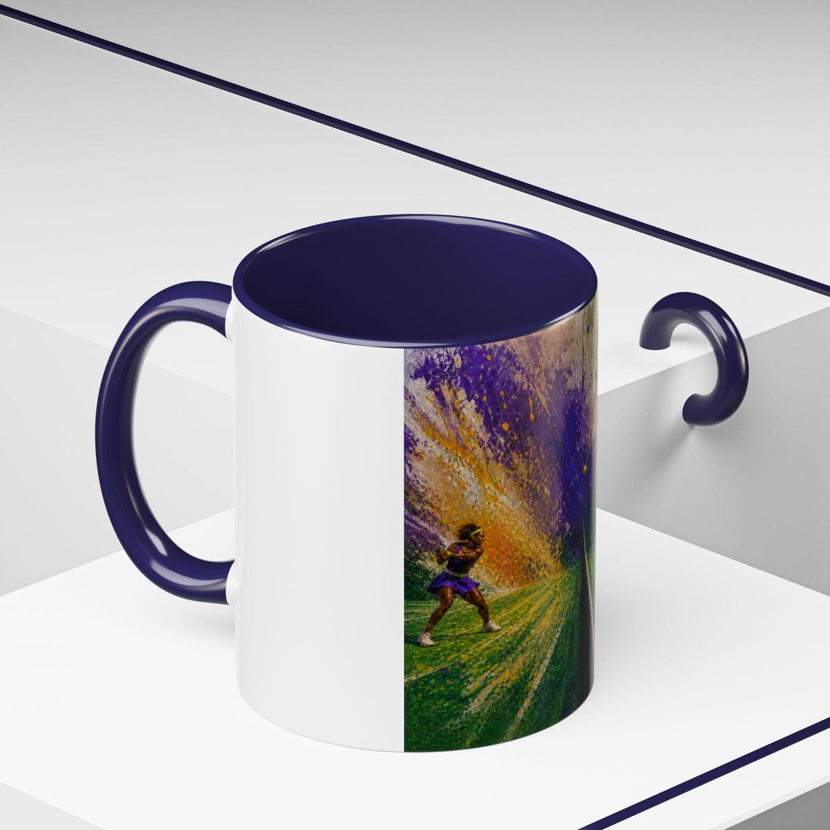 Colorful Abstract Tennis Art Mug | Accent Coffee Mug