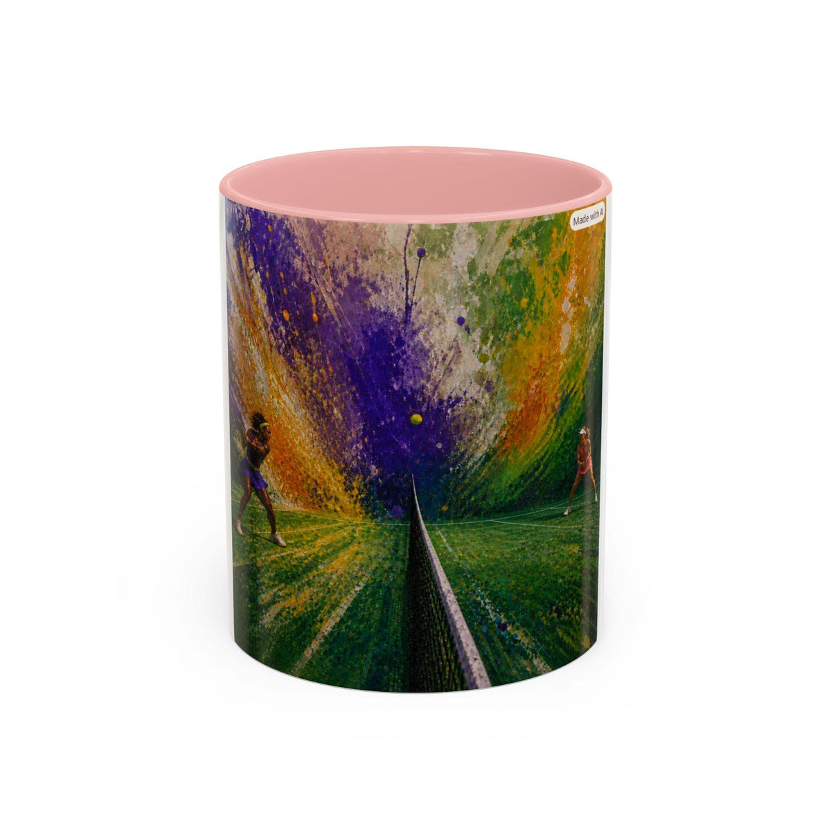 Colorful Abstract Tennis Art Mug | Accent Coffee Mug