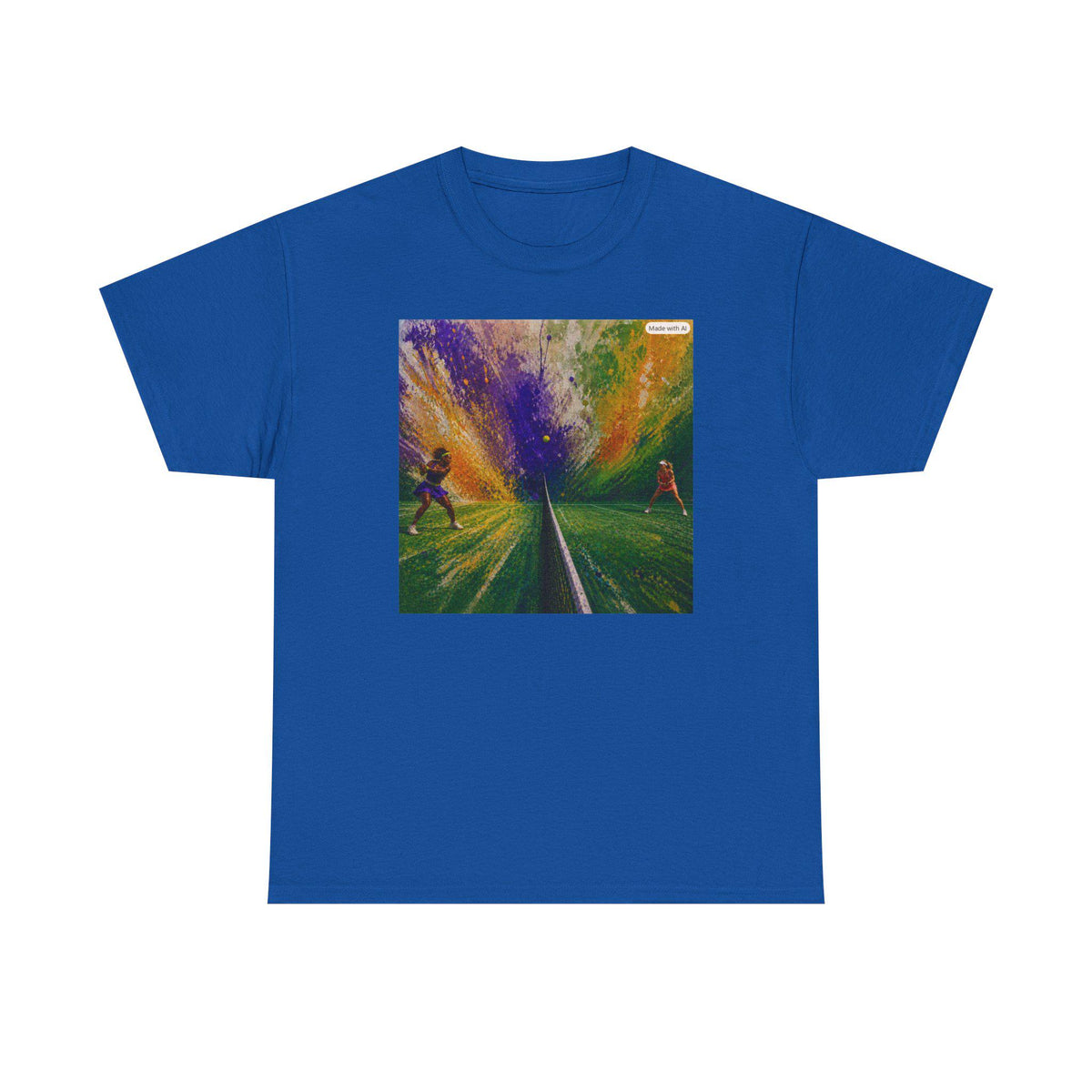 Surreal Tennis Tee | Abstract Cosmic Train Artwork
