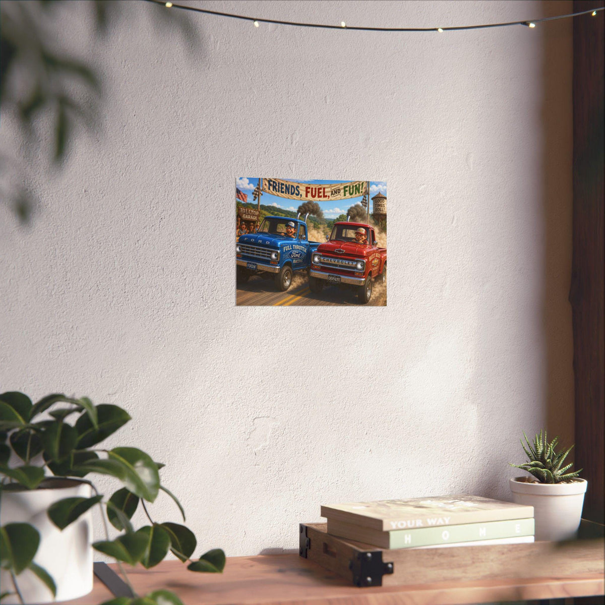 Friends Fuel and Fun vintage truck poster | Matte Horizontal Poster