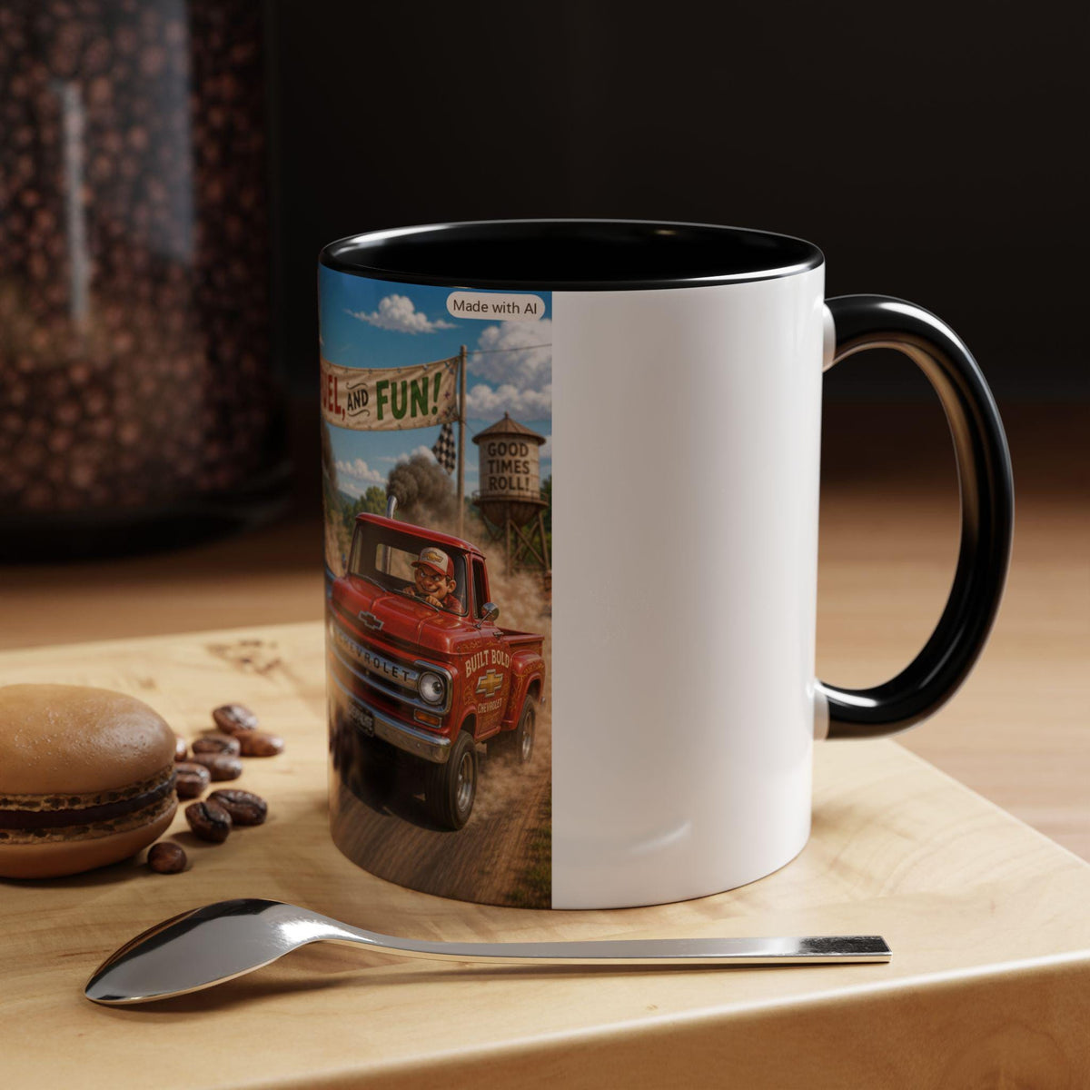 Friends Fuel and Fun Truck Illustration Coffee Mug | Accent 11oz or 15oz