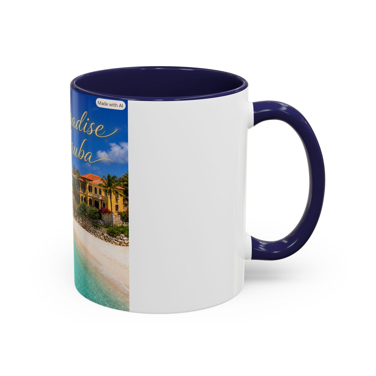 The Paradise of Aruba beach scene Mug | Accent coffee or tea mug