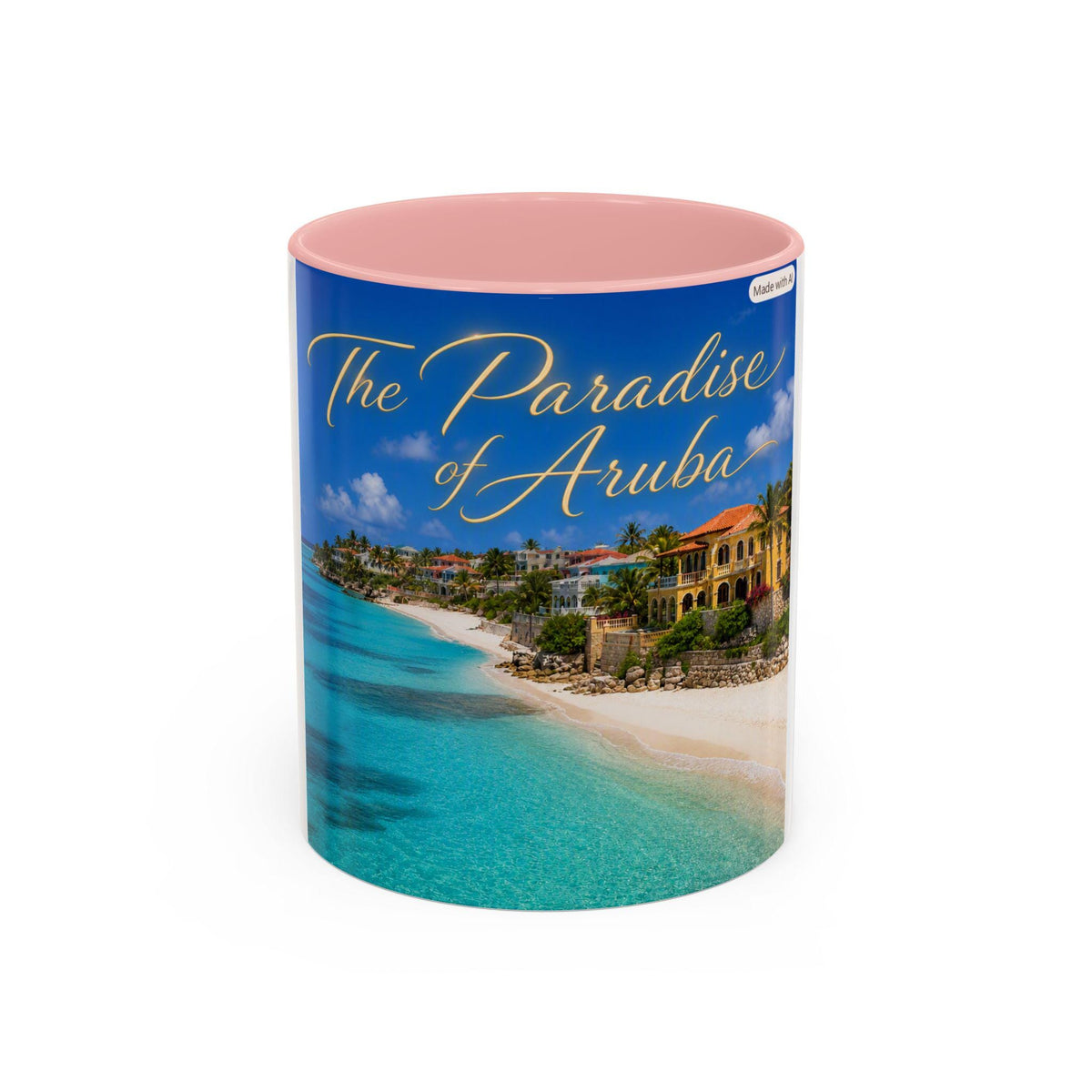 The Paradise of Aruba beach scene Mug | Accent coffee or tea mug