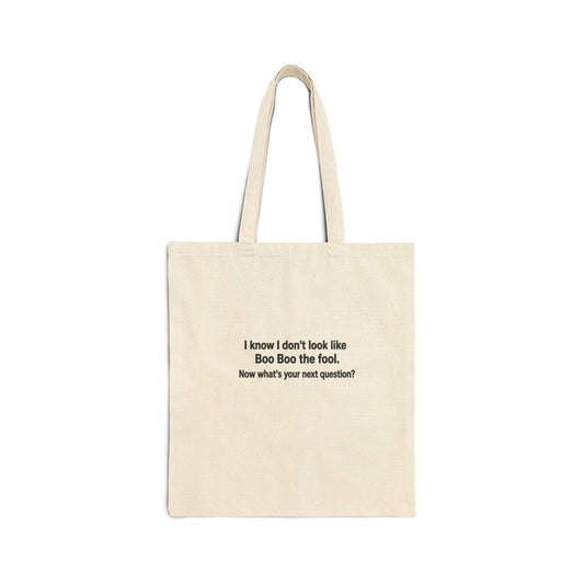 Cotton Canvas Tote Bag | Witty Quote Shopper, Book, Grocery Carrier