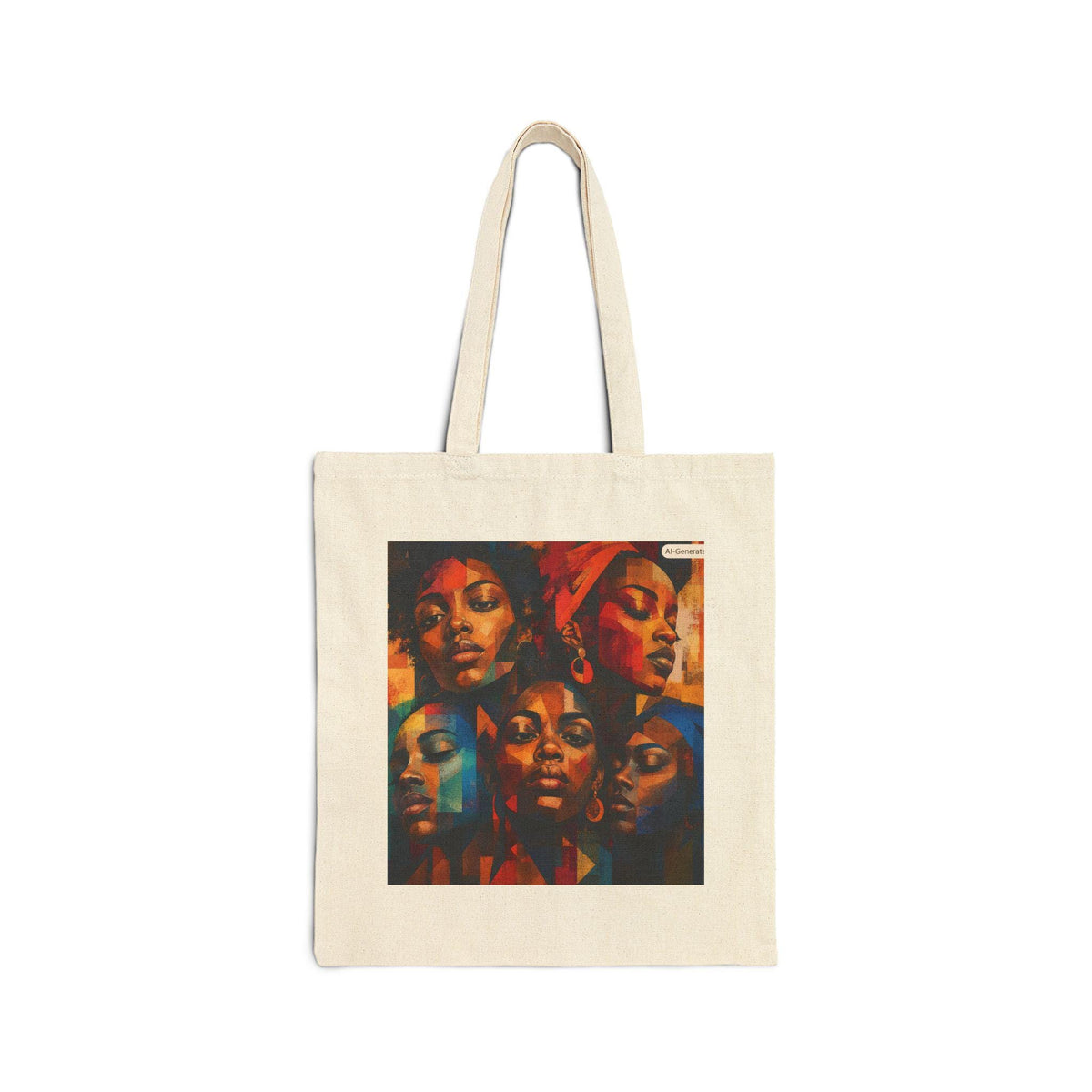 Multicolor Female Faces Portrait Tote Bag | Abstract Afrocentric Art