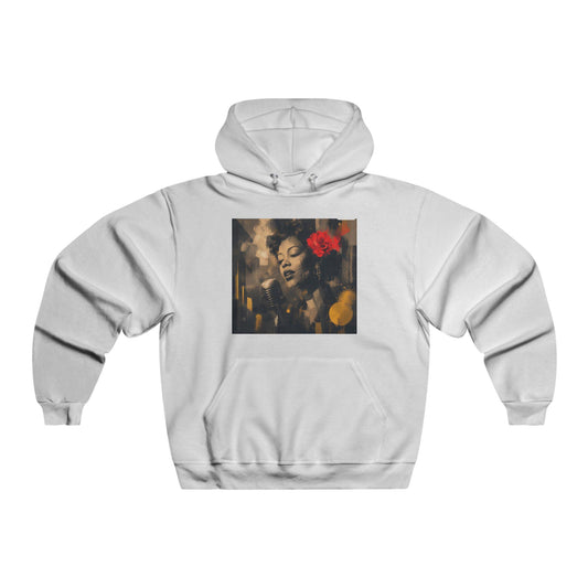 Vintage Jazz Singer Portrait Hoodie | Floral Accent