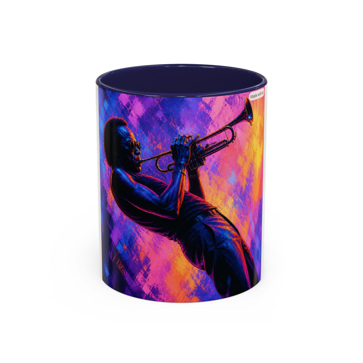 Colorful Jazz Trumpet Player Mug | Accent Coffee Mug