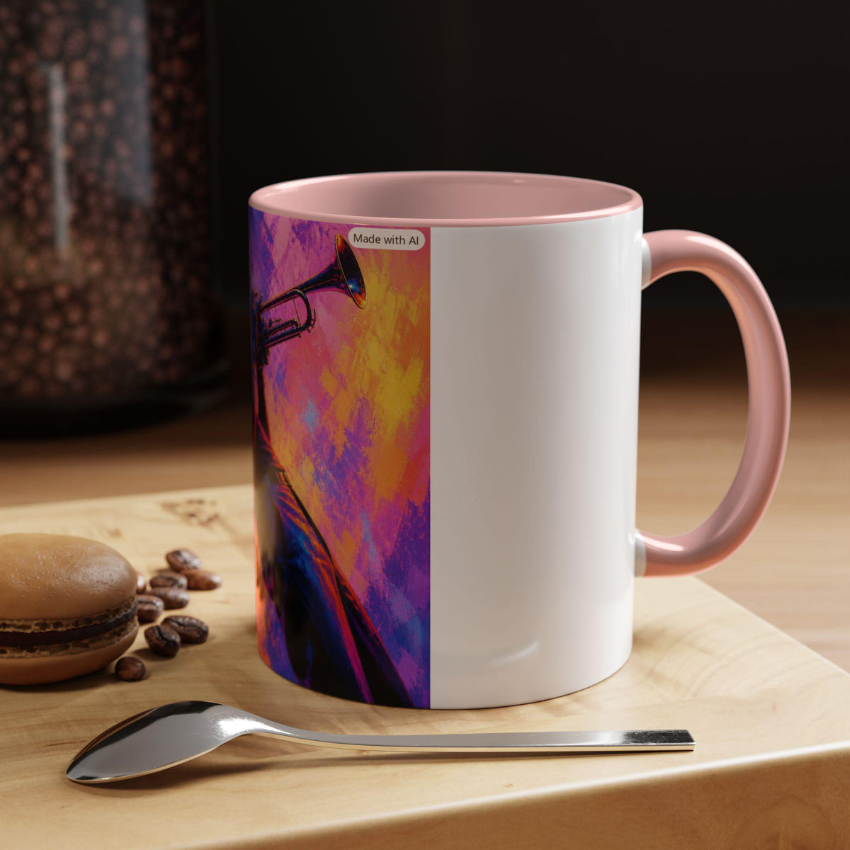 Colorful Jazz Trumpet Player Mug | Accent Coffee Mug