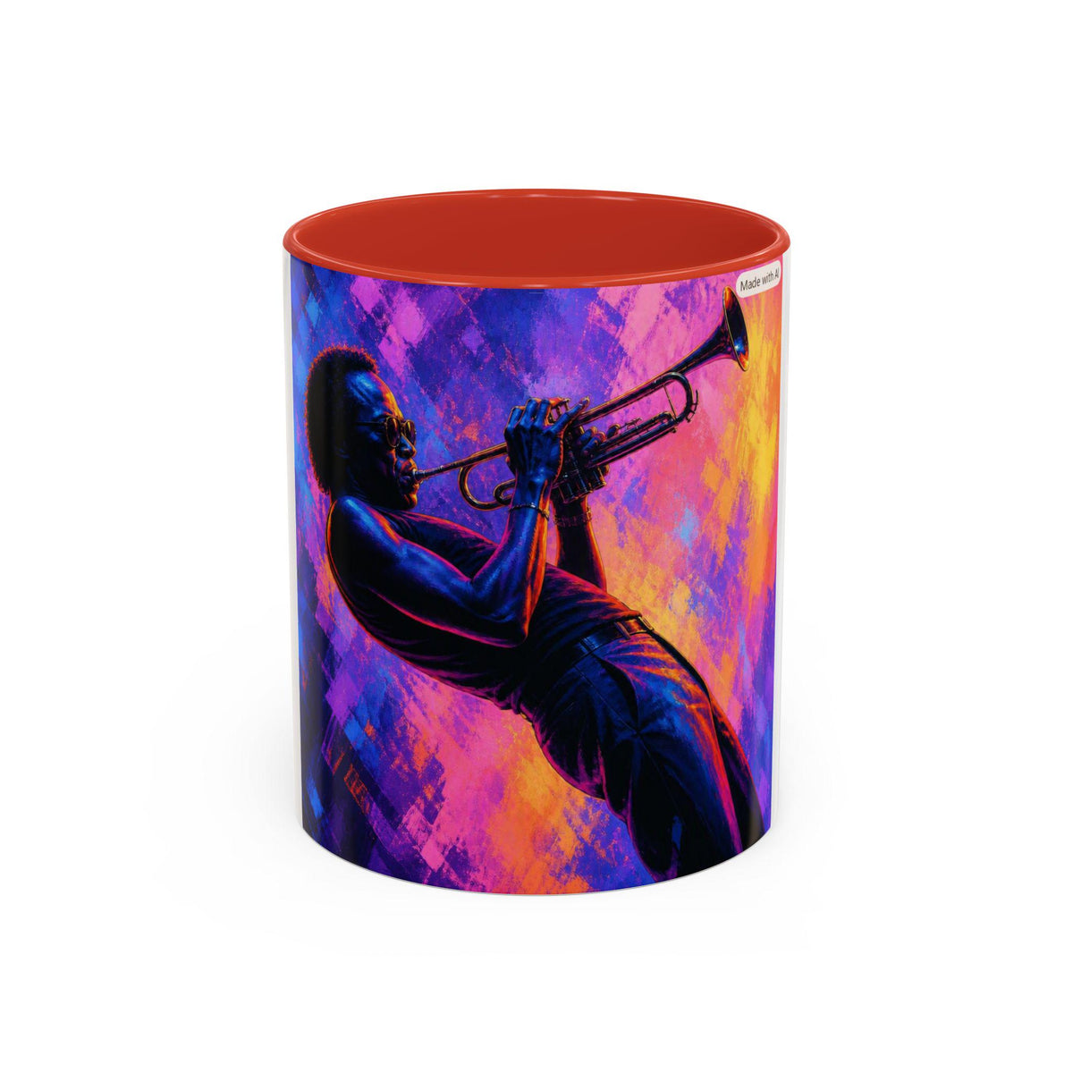 Colorful Jazz Trumpet Player Mug | Accent Coffee Mug