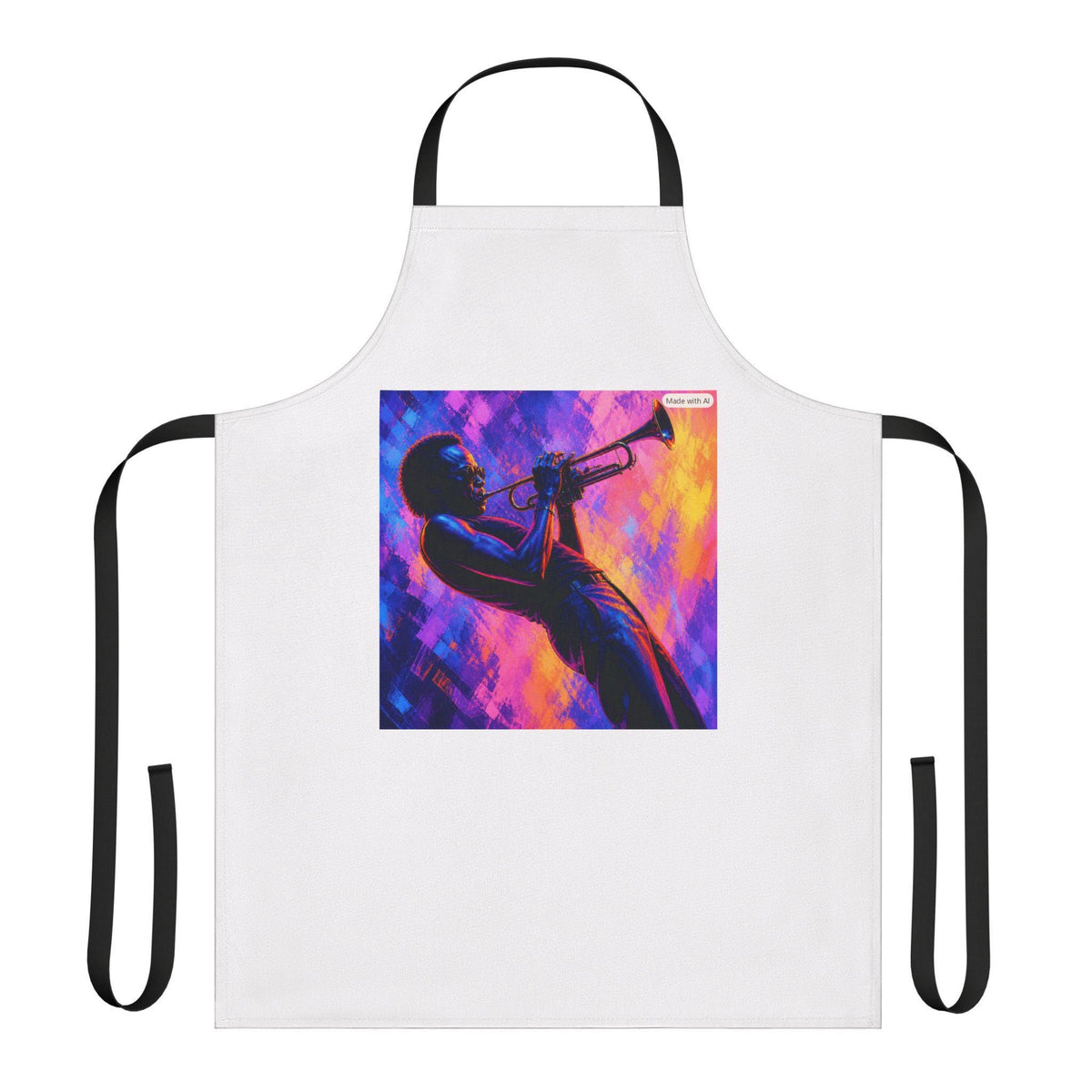 Silhouette Trumpet Player Apron | Musician Jazz Art Apron