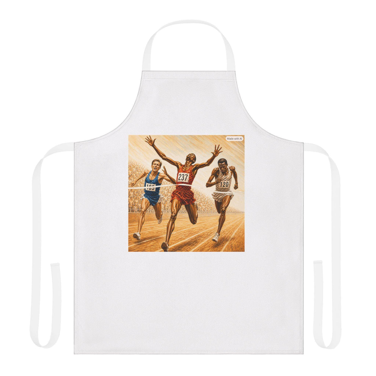 Track Race Finish Line Apron | Runner Illustration, Sports Theme